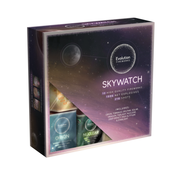 skywatch selection barrage box purple box with 10 different shot barrages